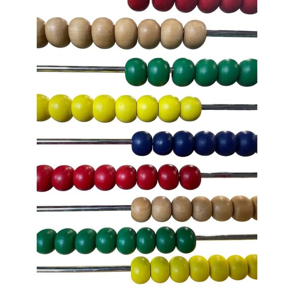 Melissa & Doug Wooden Abacus Toy With Multicolor Beads For Early Math Learning - Picture 2 of 3